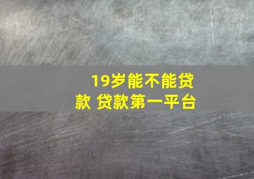 19岁能不能贷款 贷款第一平台